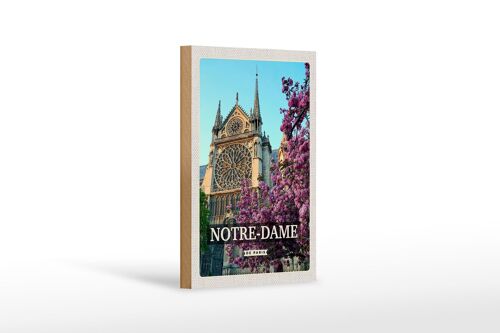 Holzschild Reise 12x18 cm Notre-Dame de paris Reiseziel Urlaub