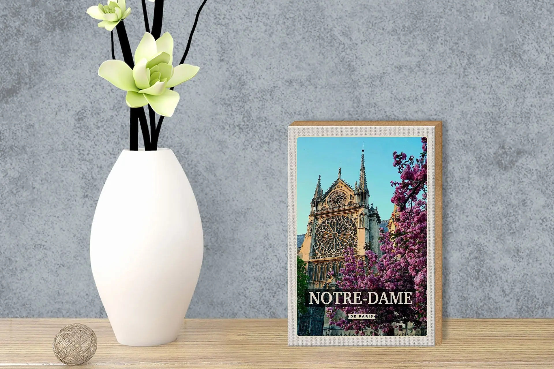 Buy wholesale Wooden sign travel 12x18 cm Notre-Dame de Paris