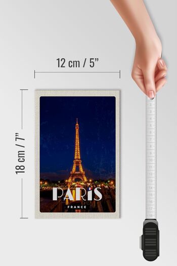 Panneau en bois voyage 12x18 cm Paris France Tour Eiffel veilleuses 4