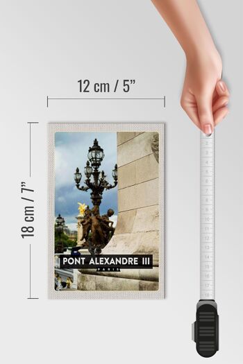 Panneau en bois voyage 12x18 cm Point Alexandre III Paris destination voyage 4