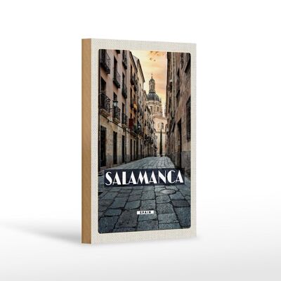 Cartello in legno da viaggio 12x18 cm Salamanca Spagna architettura turismo
