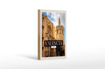 Panneau en bois voyage 12x18 cm Valence Espagne architecture tourisme 1