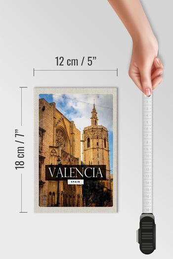 Panneau en bois voyage 12x18 cm Valence Espagne architecture tourisme 4