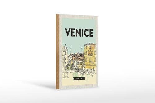 Holzschild Reise 12x18cm Venice Italy malerisches Bild Geschenk