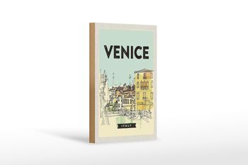 Panneau en bois voyage 12x18cm Venise Italie image pittoresque cadeau 1