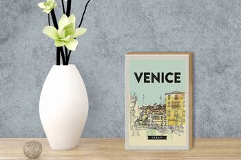 Panneau en bois voyage 12x18cm Venise Italie image pittoresque cadeau 3