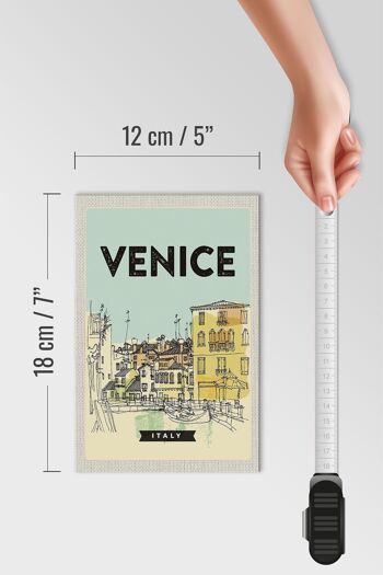 Panneau en bois voyage 12x18cm Venise Italie image pittoresque cadeau 4