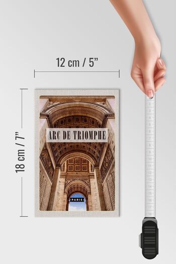 Panneau en bois voyage 12x18cm Arc de Triomphe Paris décoration dessous 4