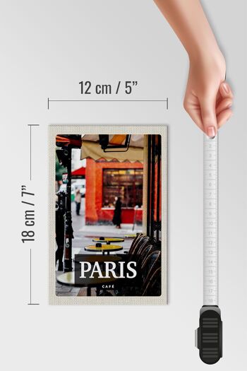 Panneau en bois Voyage 12x18 cm Paris Café Restaurant Destination Décoration 4