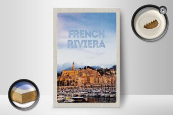 Panneau en bois voyage 12x18 cm photo panoramique Côte d'Azur cadeau 2