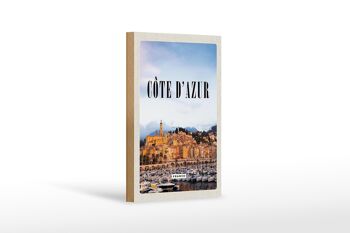Panneau en bois voyage 12x18 cm Côte d'Azur France décoration photo panoramique 1