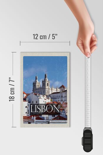 Panneau en bois voyage 12x18 cm Lisbonne Portugal architecture destination de voyage 4