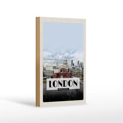 Wooden sign travel 12x18cm London United Kingdom photo poster decoration