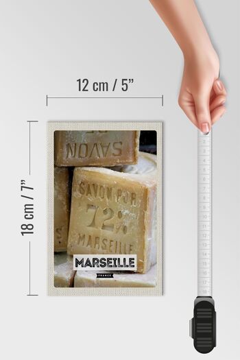 Panneau en bois voyage 12x18 cm Marseille France Savon pure 72% décoration 4