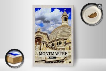 Panneau en bois voyage 12x18 cm Montmartre Paris architecture cadeau 2