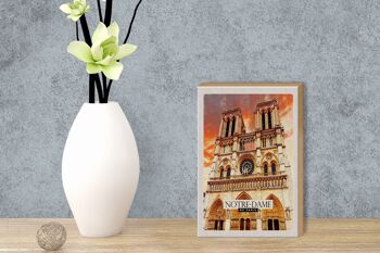 Panneau en bois voyage 12x18 cm Notre-Dame de Paris architecture art 3