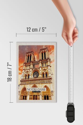 Panneau en bois voyage 12x18 cm Notre-Dame de Paris architecture art 4