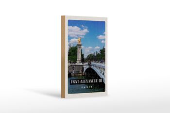 Panneau de voyage en bois 12x18 cm Pont Alexandre III Paris Tourisme 1