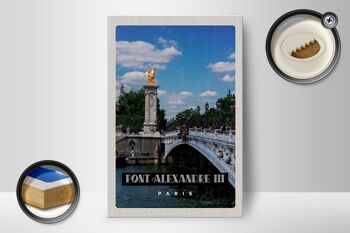 Panneau de voyage en bois 12x18 cm Pont Alexandre III Paris Tourisme 2