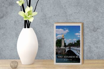 Panneau de voyage en bois 12x18 cm Pont Alexandre III Paris Tourisme 3