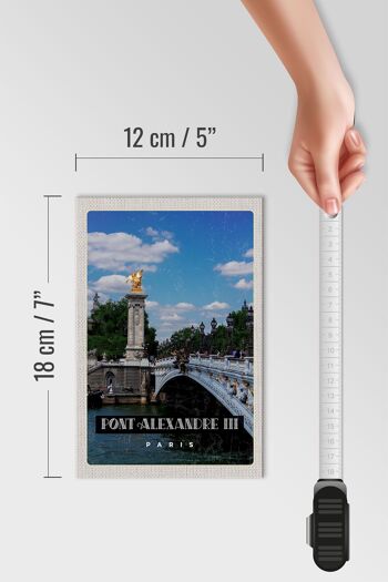 Panneau de voyage en bois 12x18 cm Pont Alexandre III Paris Tourisme 4