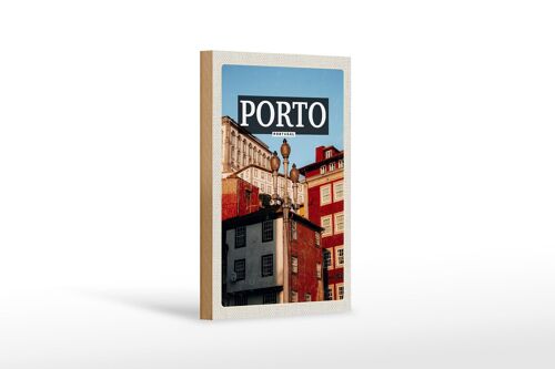 Holzschild Reise 12x18cm Porto Portugal Altstadt Tourismus Dekoration