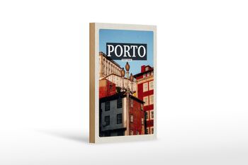 Panneau en bois voyage 12x18cm Porto Portugal décoration touristique vieille ville 1