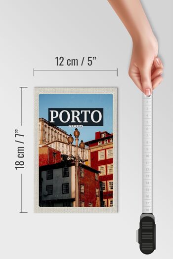 Panneau en bois voyage 12x18cm Porto Portugal décoration touristique vieille ville 4