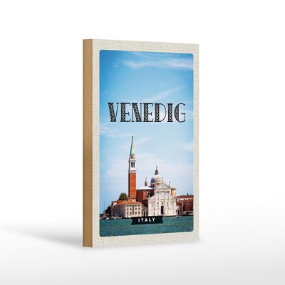 Cartello in legno da viaggio 12x18 cm Poster vacanza turistica Venezia Italia