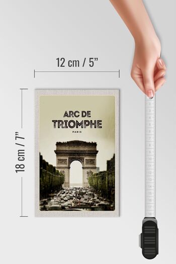 Panneau en bois voyage 12x18 cm Arc de Triomphe Paris décoration tableau rétro 4