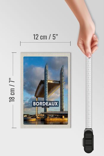 Panneau en bois voyage 12x18 cm Bordeaux France pont levant tourisme 4