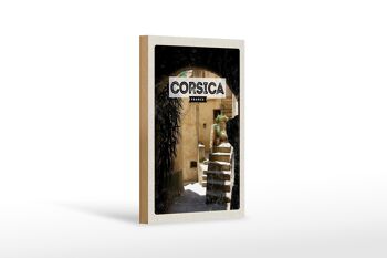 Panneau en bois voyage 12x18 cm Corse France architecture lieu de vacances 1