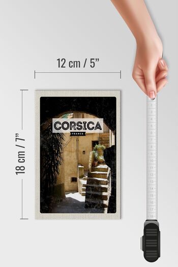 Panneau en bois voyage 12x18 cm Corse France architecture lieu de vacances 4