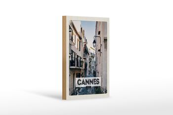 Panneau en bois voyage 12x18 cm Cannes France architecture décoration rue 1