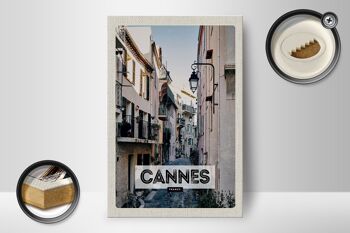 Panneau en bois voyage 12x18 cm Cannes France architecture décoration rue 2