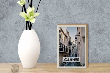 Panneau en bois voyage 12x18 cm Cannes France architecture décoration rue 3