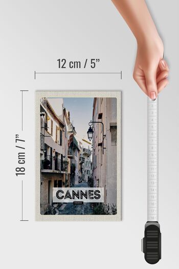 Panneau en bois voyage 12x18 cm Cannes France architecture décoration rue 4