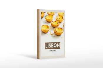 Panneau en bois voyage 12x18 cm Lisbonne Portugal fromage cadeau décoration 1
