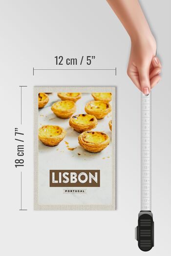Panneau en bois voyage 12x18 cm Lisbonne Portugal fromage cadeau décoration 4