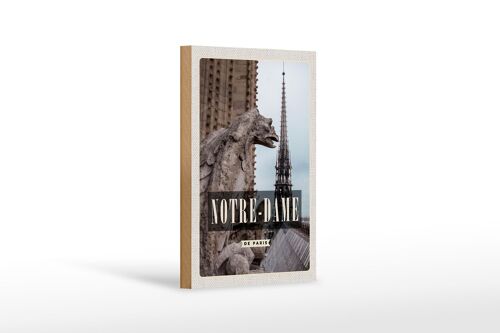 Holzschild Reise 12x18 cm Notre-Dame de Paris Reiseziel Dekoration