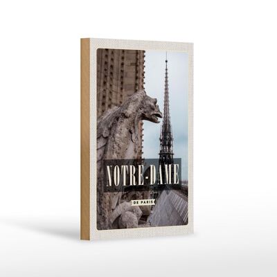 Letrero de madera viaje 12x18 cm Notre-Dame de Paris decoración destino de viaje