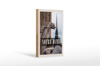 Panneau en bois voyage 12x18 cm Décoration destination voyage Notre-Dame de Paris 1