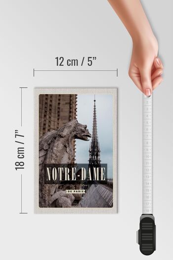 Panneau en bois voyage 12x18 cm Décoration destination voyage Notre-Dame de Paris 4