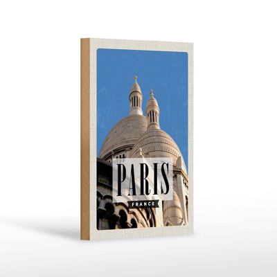 Cartel de madera viaje 12x18 cm París Francia arquitectura decoración