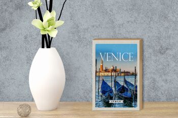 Panneau en bois voyage 12x18 cm Venise Italie Italie décoration rétro 3