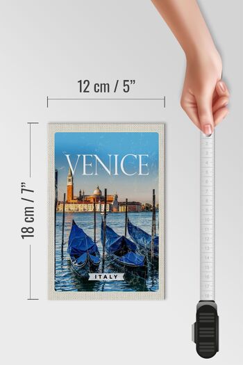 Panneau en bois voyage 12x18 cm Venise Italie Italie décoration rétro 4
