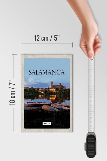 Panneau en bois voyage 12x18 cm Salamanque Espagne décoration rétro 4