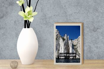 Panneau en bois voyage 12x18 cm décoration tourisme Côte d'Azur France 3