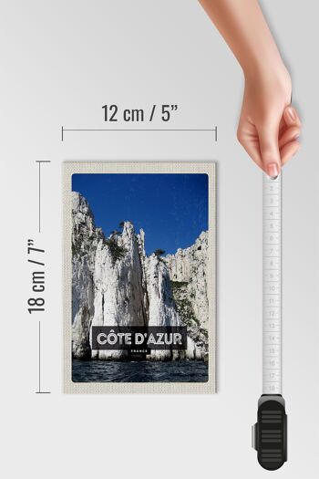 Panneau en bois voyage 12x18 cm décoration tourisme Côte d'Azur France 4