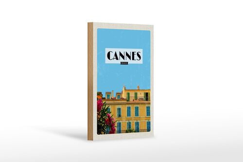 Holzschild Reise 12x18 cm Cannes France Frankreich Tourismus